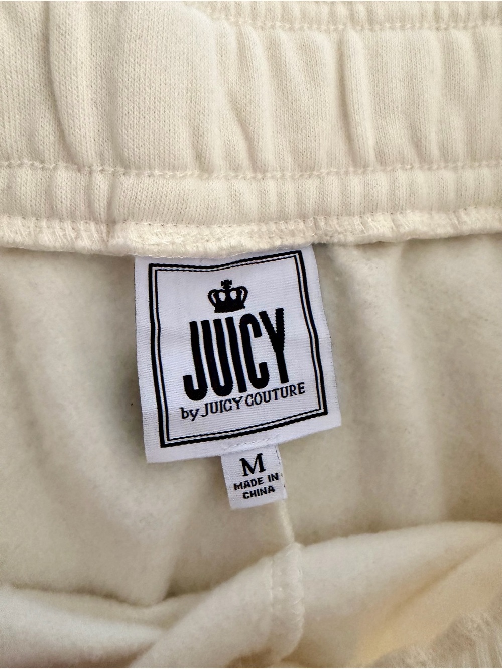 Juicy by Juicy Couture Women's M Cream Wide-Leg Sweatpants Seamed Joggers
